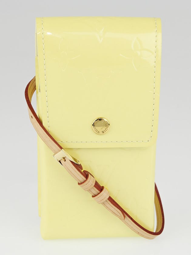 Louis Vuitton Lime Yellow Monogram Vernis Greene Cell Phone Holder