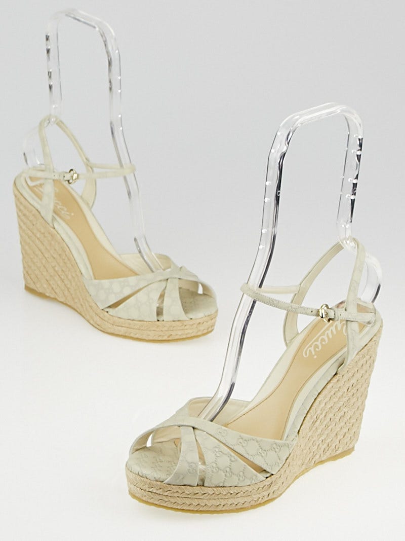 Gucci white wedges 2025