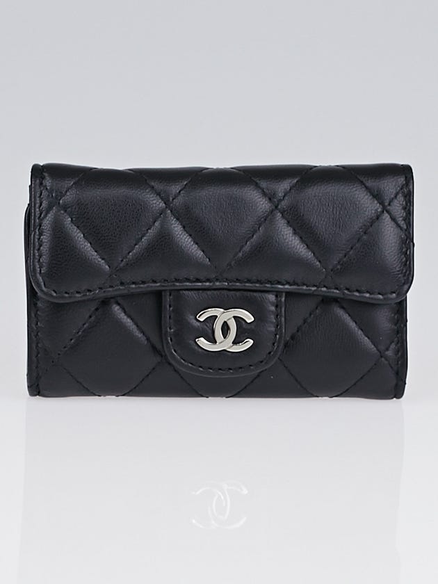 Chanel Black Quilted Lambskin Leather Multicles 6 Key Holder