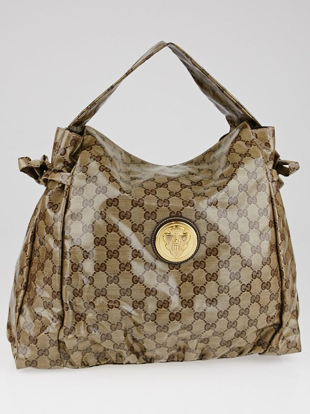Gucci Beige/Ebony GG Crystal Hysteria Medium Shoulder Bag