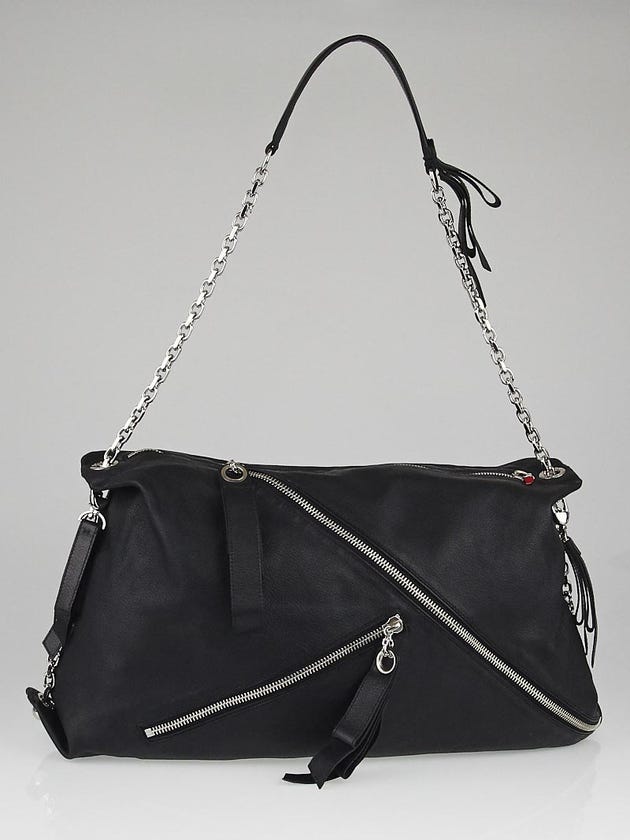 Christian Louboutin Black Leather Trophe Large Shoulder Bag