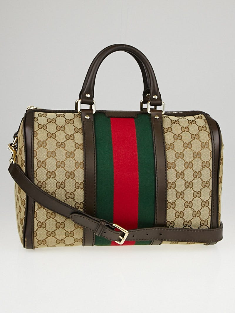 Gucci vintage web original gg canvas boston bag on sale