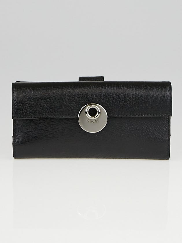 Gucci Black Leather Continental Flap Wallet