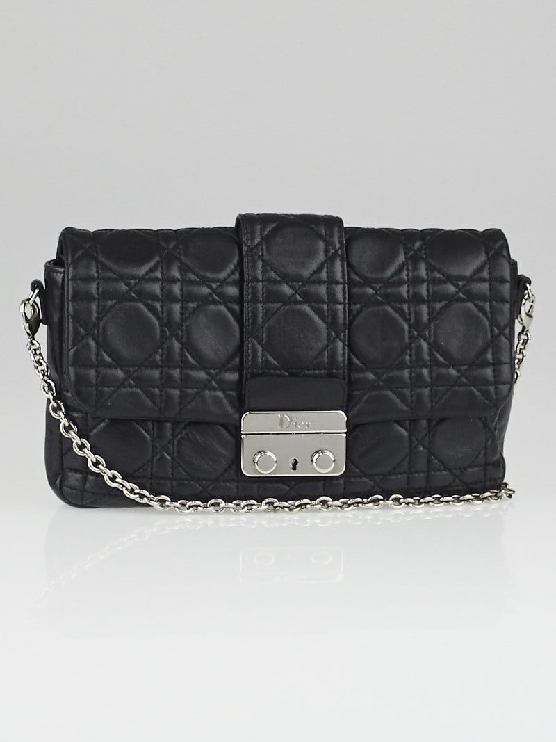 Christian Dior Black Cannage Quilted Lambskin Leather New Lock