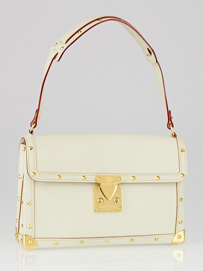 Louis Vuitton White Suhali Leather L'Aimable Bag - Yoogi's Closet