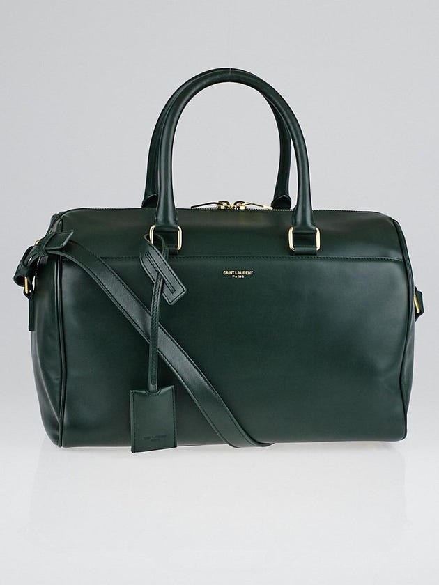 Saint Laurent Green Calfskin Leather Classic Duffle 6 Bag