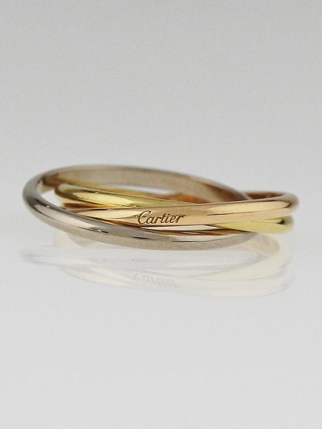 Cartier 18k Tri-Gold Trinity Slim Ring Size 47/4