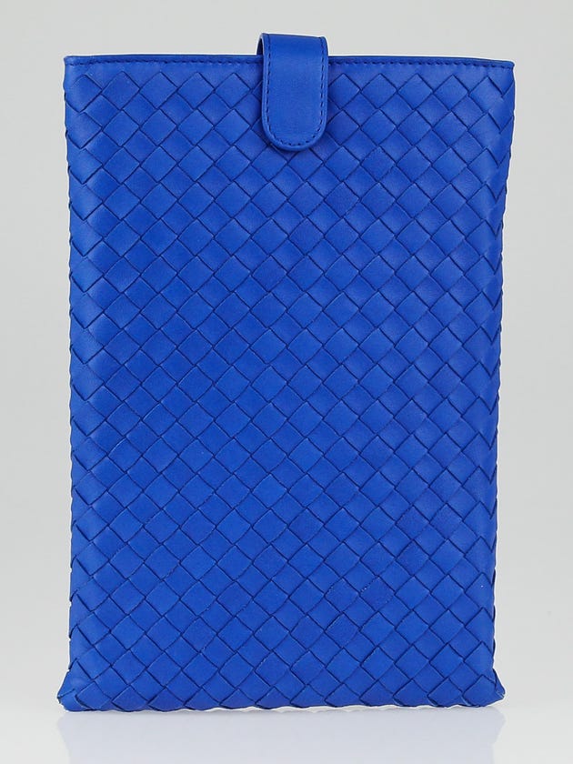 Bottega Veneta Blue Intrecciato Woven Nappa Leather Mini iPad Case
