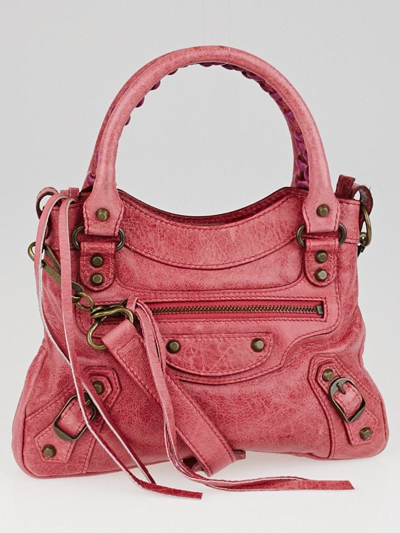Balenciaga Rose Chevre Leather Mini Classique Bag | Yoogi's