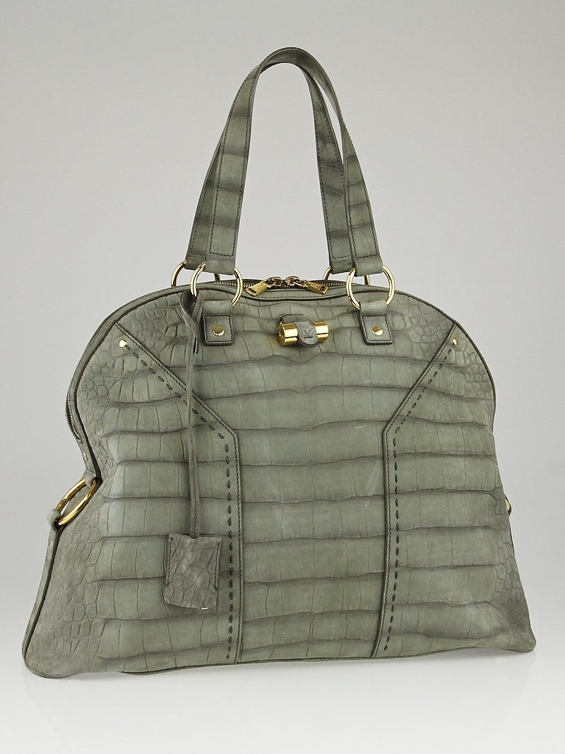 Muse leather handbag Yves Saint Laurent Brown in Leather