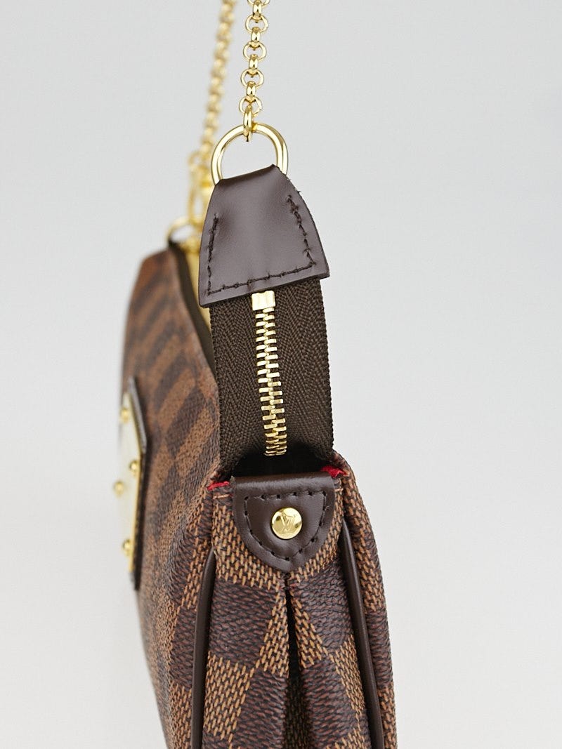Louis Vuitton Damier Canvas Eva Clutch Bag w/o Chain Strap - Yoogi's Closet