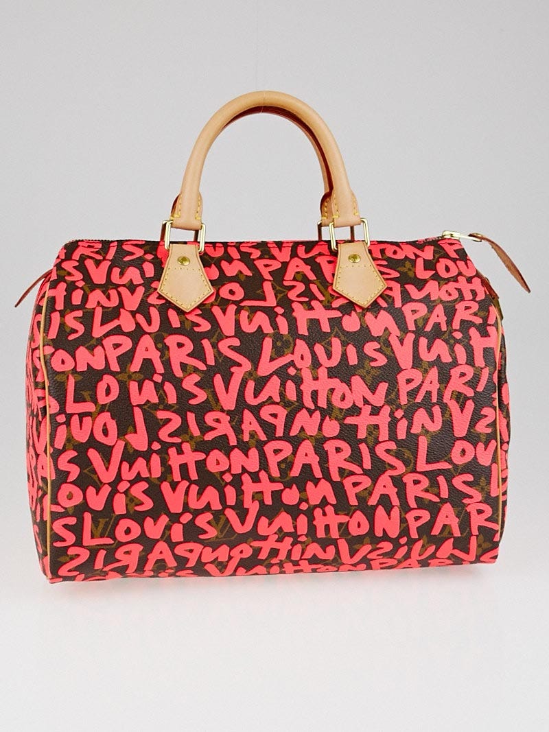 Louis Vuitton Limited Edition Fuchsia Graffiti Stephen Sprouse Speedy 30 Bag  - Yoogi's Closet