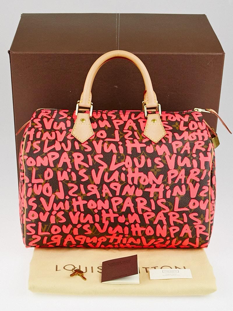 Louis Vuitton Limited Edition Fuchsia Graffiti Stephen Sprouse Speedy 30  Bag - Yoogi's Closet