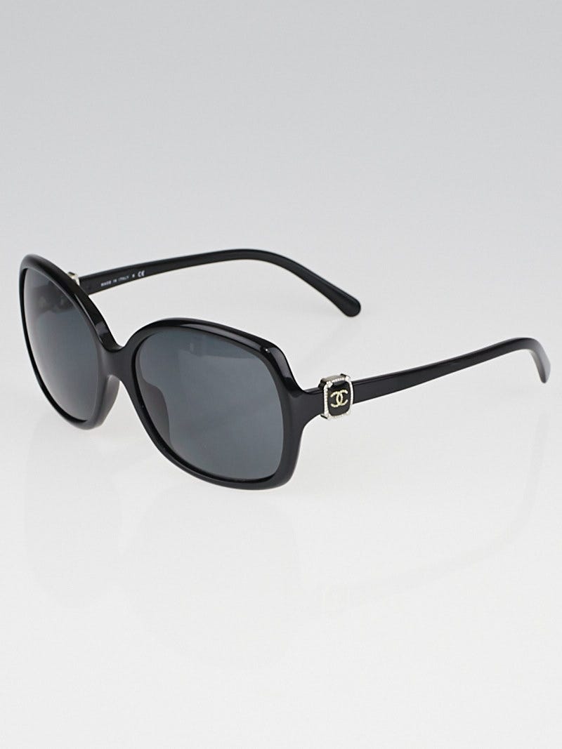 Chanel Black Frame Oversized CC Sunglasses-5174 | Yoogi's Closet