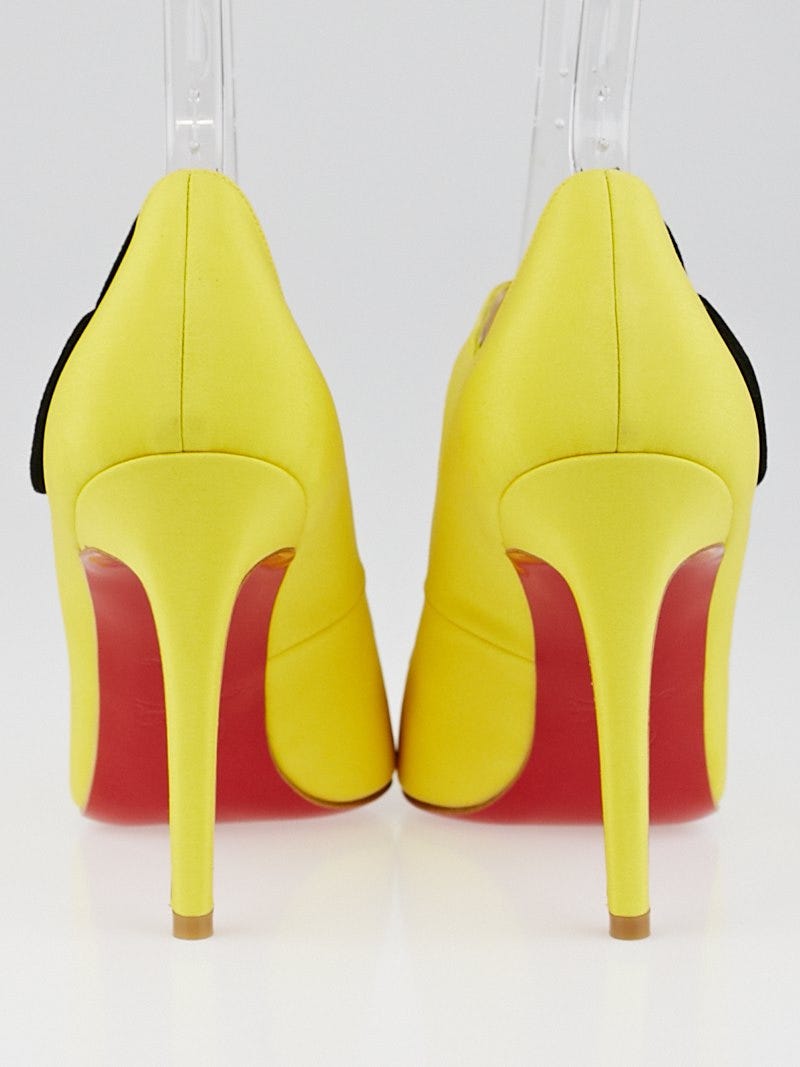 2024セール Anniversary 20th Louboutin Christian Yellow Suede and Silk 靴