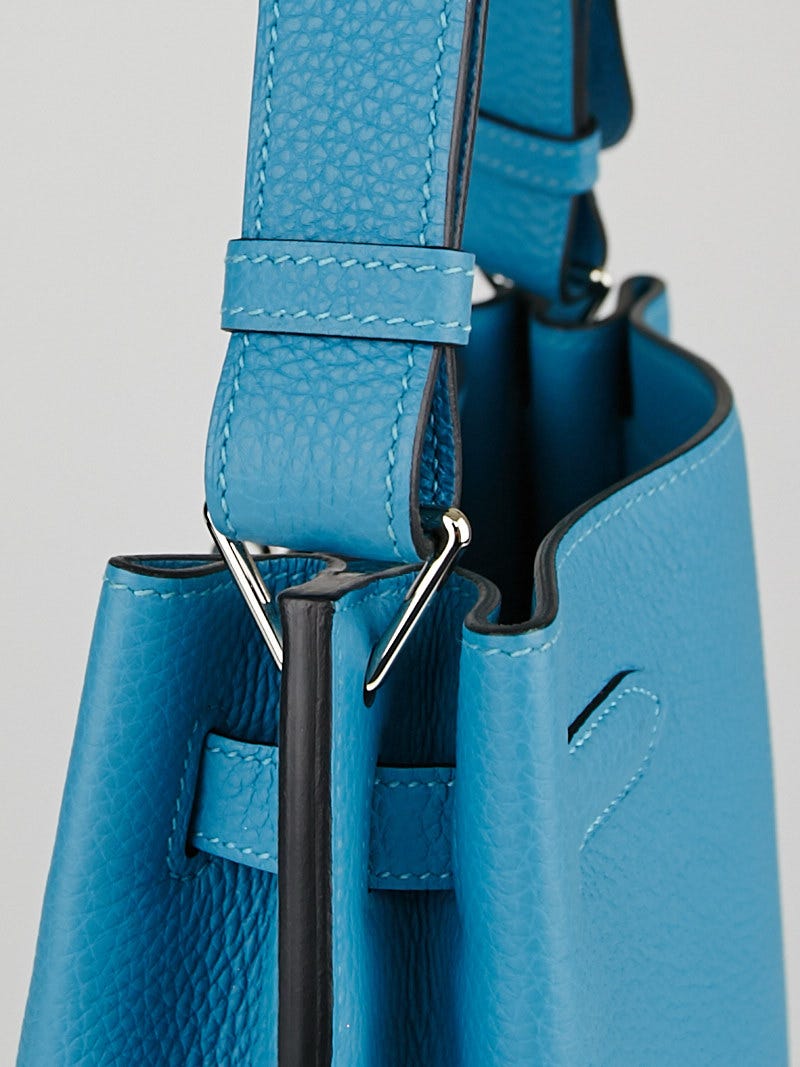 Hermes 22cm Blue de Prusse Togo Leather Palladium Plated So Kelly Bag -  Yoogi's Closet