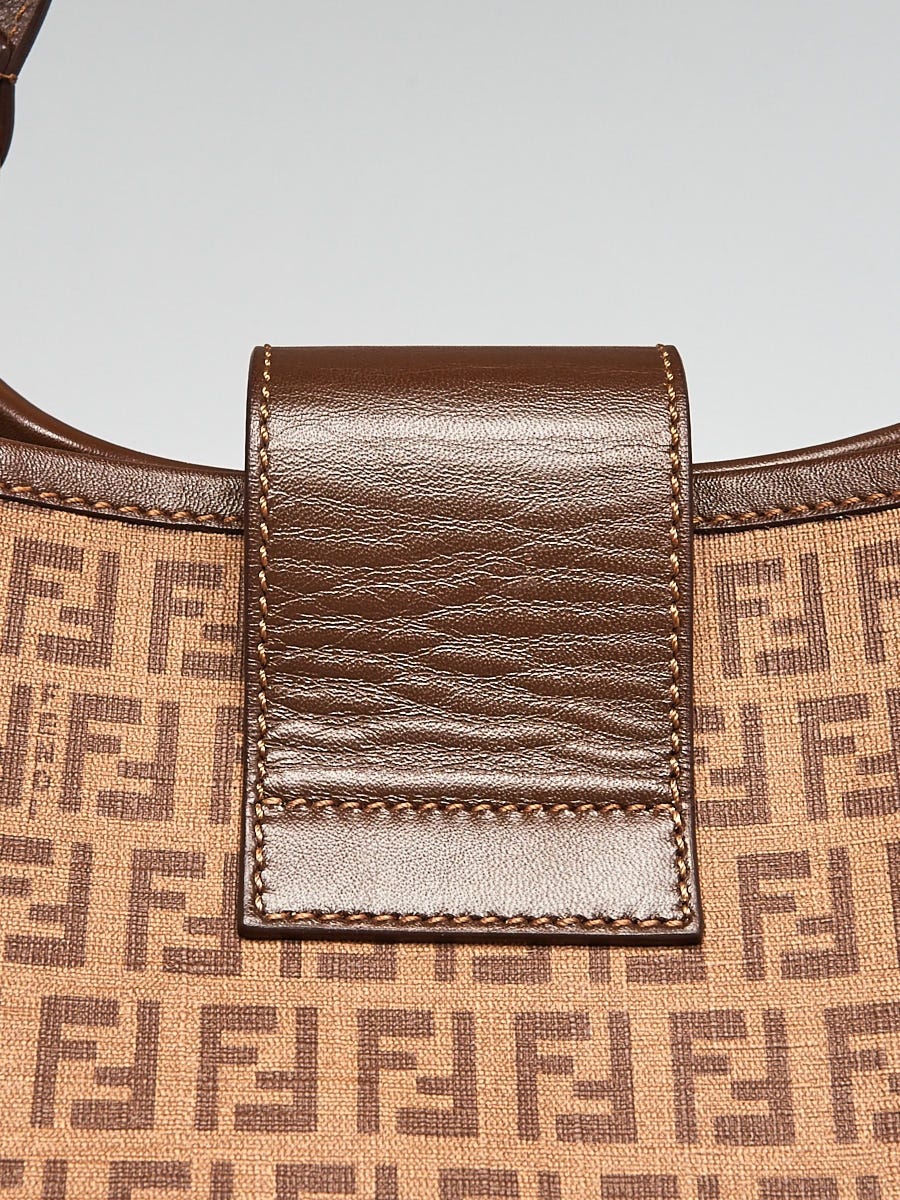FENDI FR6643AUQMF1SAW 関税送料込 Fendi Zucchino Spalmati Coated Canvas Chiusura Tote Bag