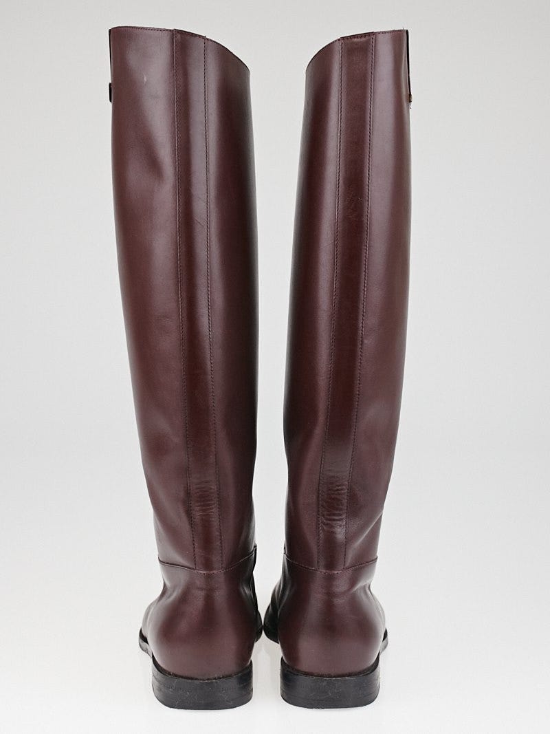 Louis Vuitton Brown Leather Legacy Riding Knee Boots Size 38 For