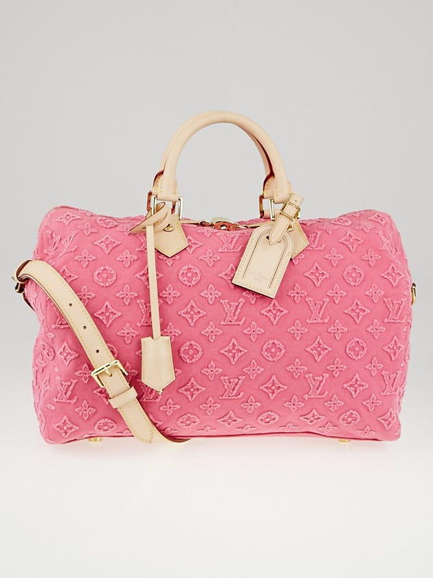 Louis Vuitton Limited Edition Pink Monogram Stone Speedy Bandouliere 35 Bag