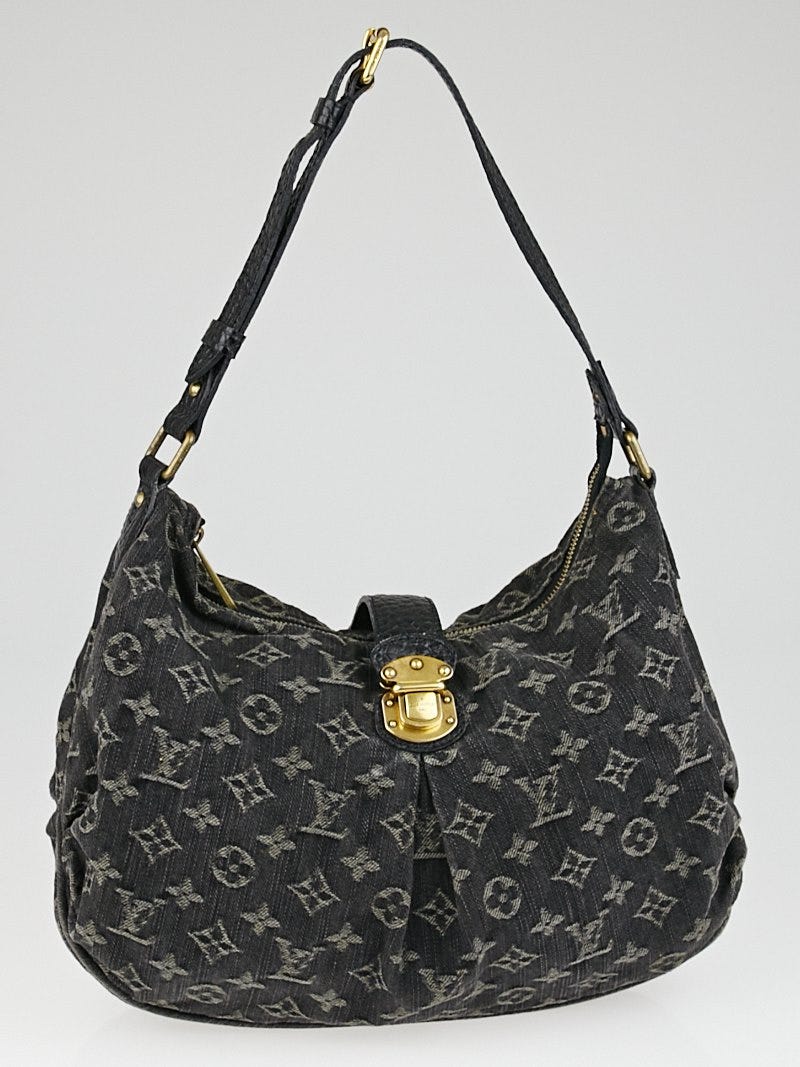 Louis Vuitton XS handbag in grey monogram denim canvas and black