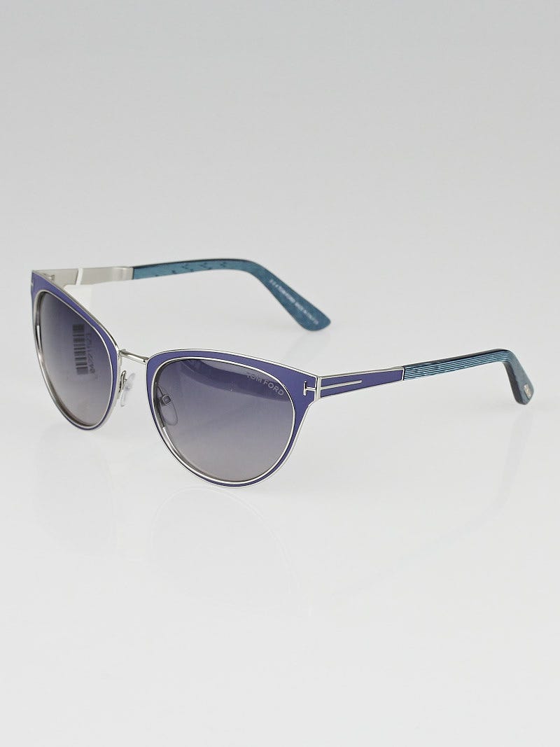 Tom Ford Indigo Blue Nina Cat Eye Sunglasses TF373 Yoogi s Closet