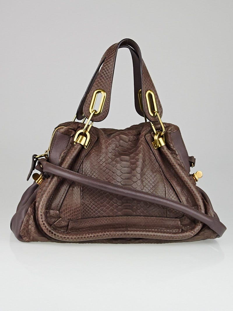 Chloe Purple Python and Leather Medium Paraty Bag Yoogi s Closet
