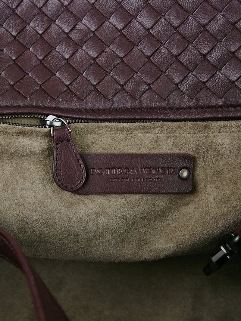 Bottega Veneta Aubergine Intrecciato Woven Nappa Leather Medium
