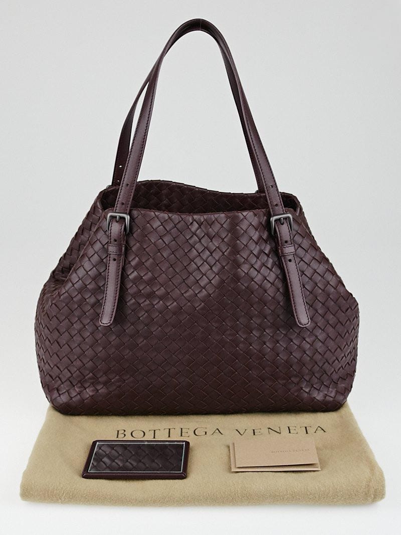 Bottega Veneta Aubergine Intrecciato Woven Nappa Leather Medium