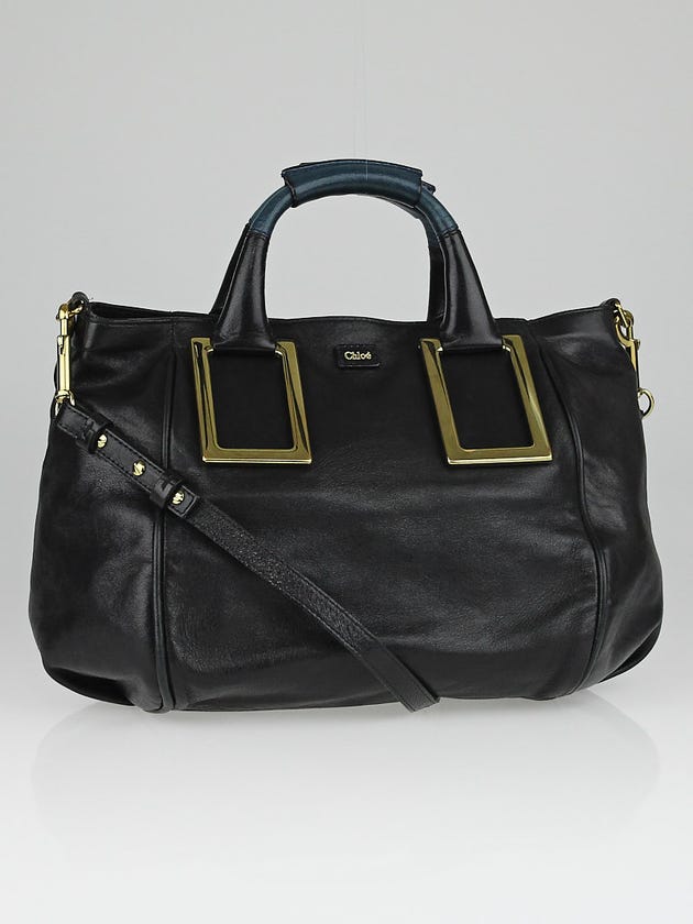 Chloe Black Leather Medium Ethel Satchel Bag