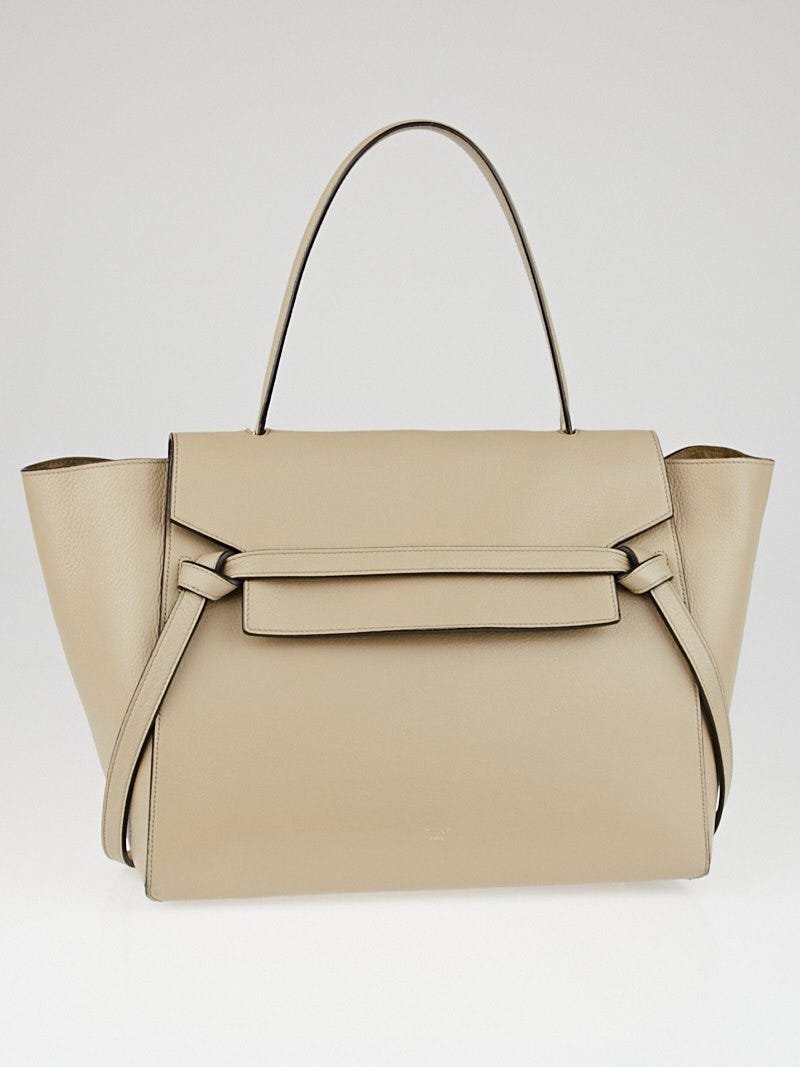 Celine Beige Grained Calfskin Leather Mini Belt Bag - Yoogi's Closet