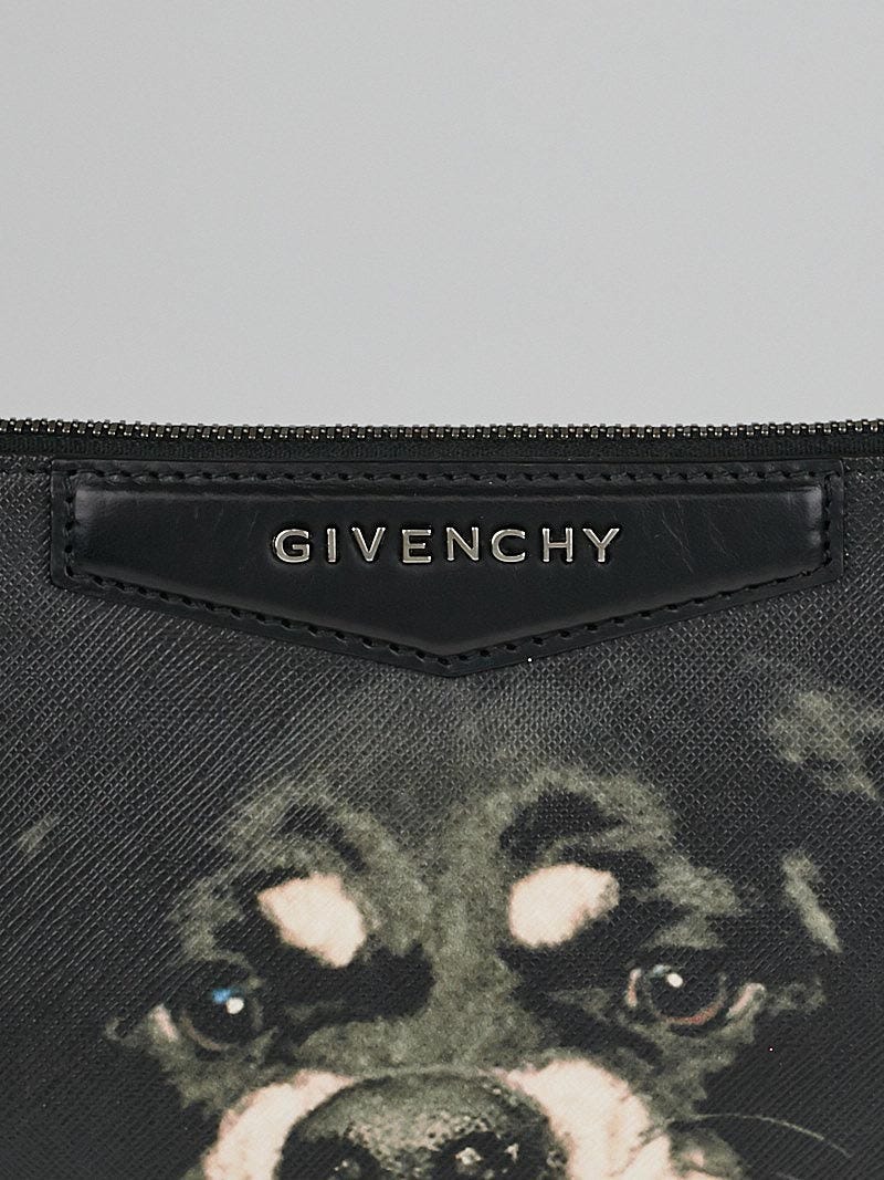 Givenchy Black Coated Canvas Rottweiler Antigona Zip Pouch Bag Yoogi s Closet