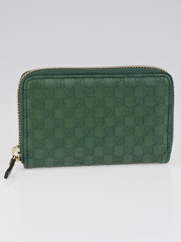 Gucci Green Microguccisima Leather Zippy Card Case