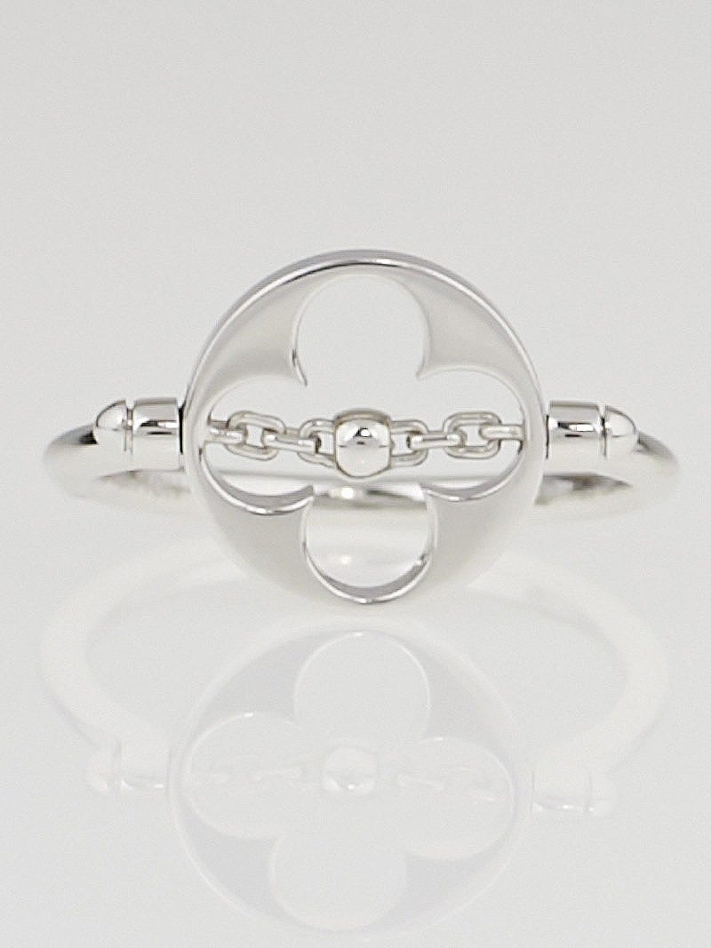 Louis Vuitton White Monogram Sweet Ring Size 6.5 - Yoogi's Closet