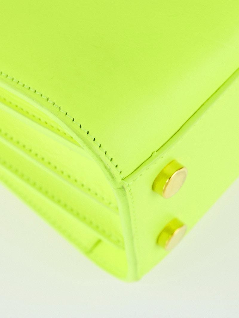 Saint Laurent Neon Yellow Calfskin Leather Classic Nano Sac de