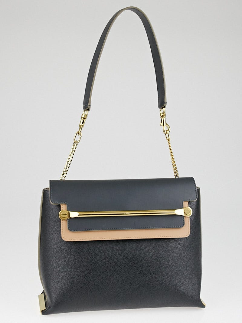 Chloe Black Sand Leather Clare Shoulder Bag Yoogi s Closet