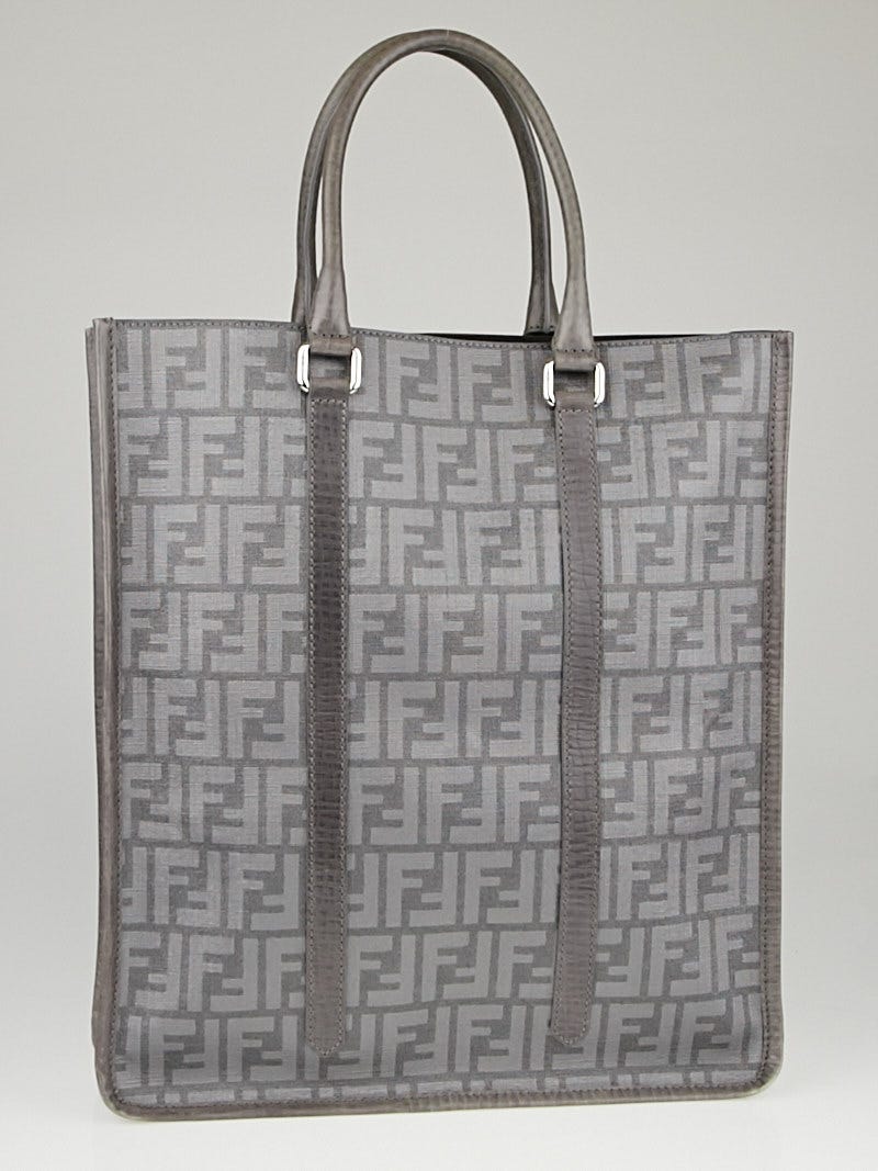 Fendi Grey Zucca Print Spalmati Coated Canvas Vertical Tote Bag 7VA243