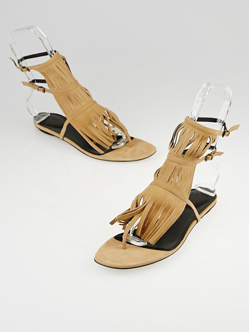 Fringe thong sandals top