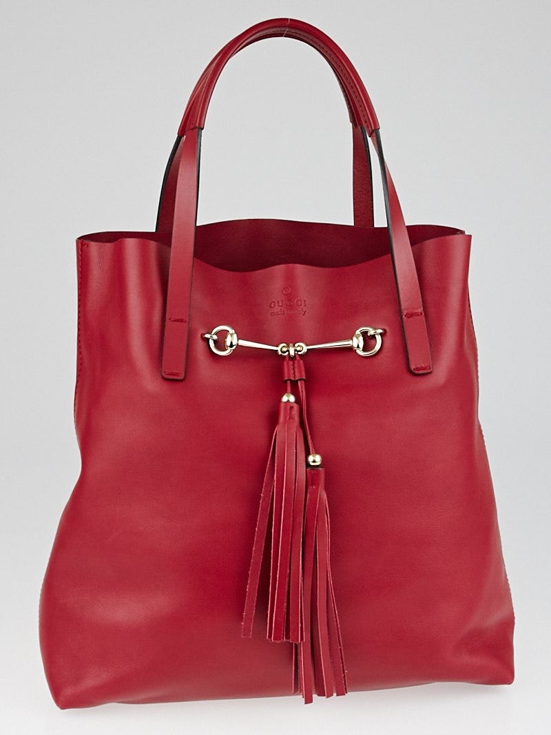 Gucci red shop tassel bag