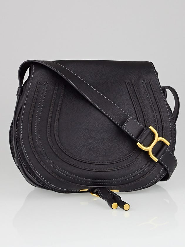 Chloe Black Pebbled Leather Marcie Crossbody Bag