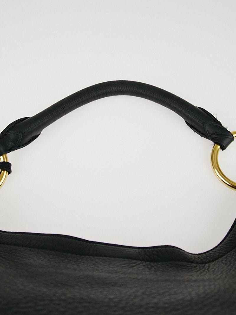 Prada Black Cervo Lux Leather Hobo Bag BR4239 | Yoogi's Closet