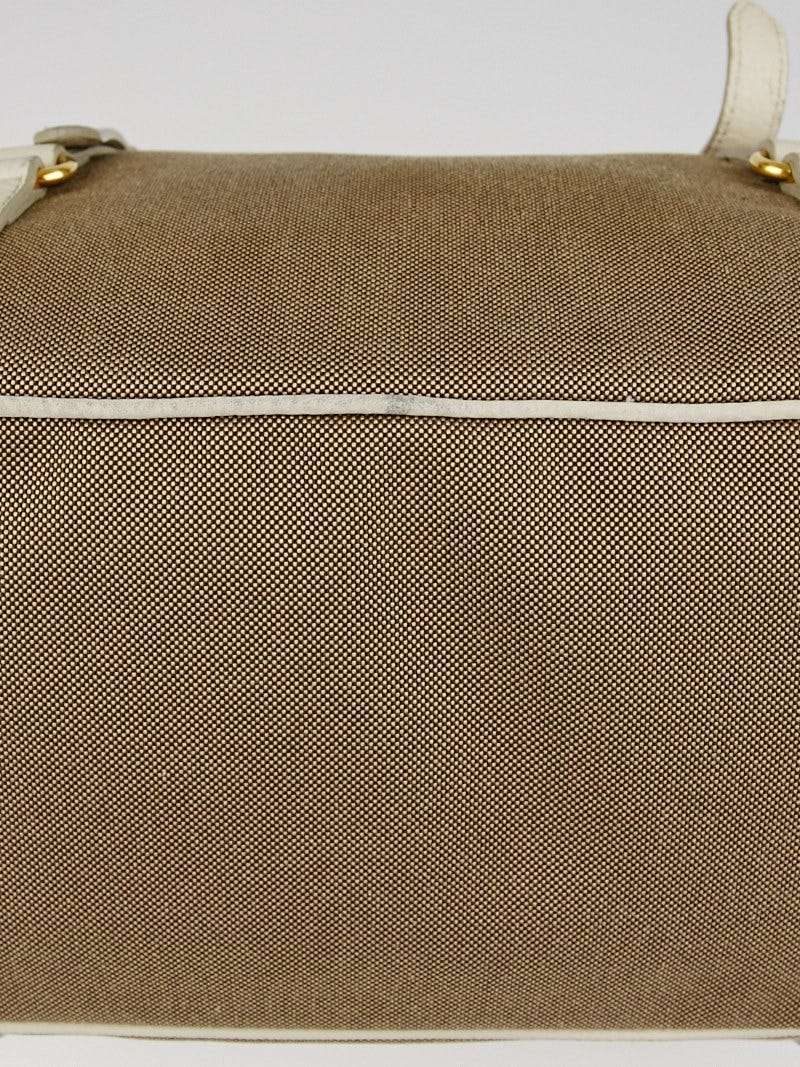 Prada Corda/Talco Logo Jacquard Canvas Bauletto Bag BL0600