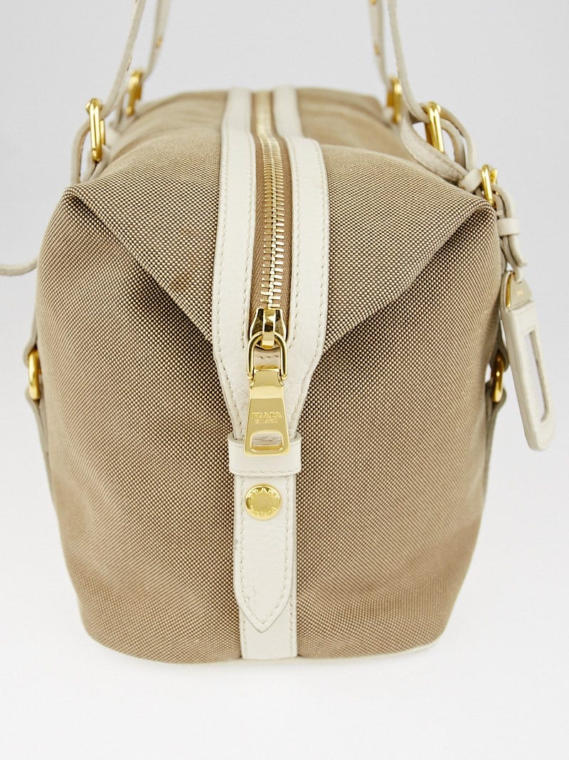 Prada Corda/Talco Logo Jacquard Canvas Bauletto Bag BL0600
