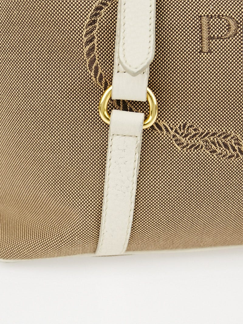 Prada Corda/Talco Logo Jacquard Canvas Bauletto Bag BL0600
