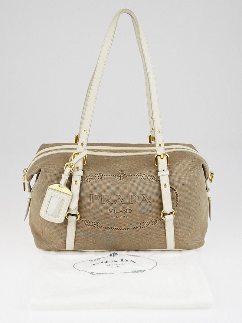 プラダ　BL0600 Nylon Jacquard Prada Corda/Talco Logo Jacquard Canvas Bauletto Bag BL0600