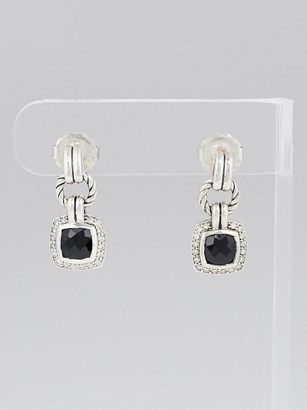 David Yurman Black Onyx and Diamond Petite Albion Drop Earrings