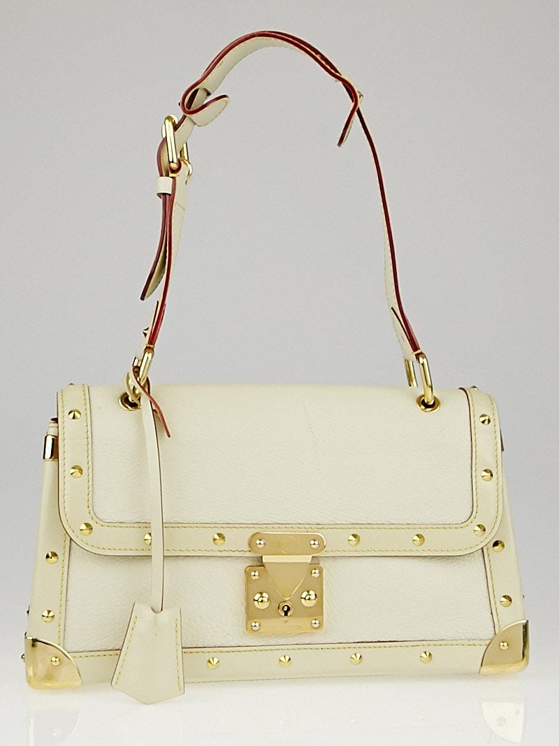 Louis Vuitton Le Talentueux Top Handle Bag White Leather With Gold Hardware