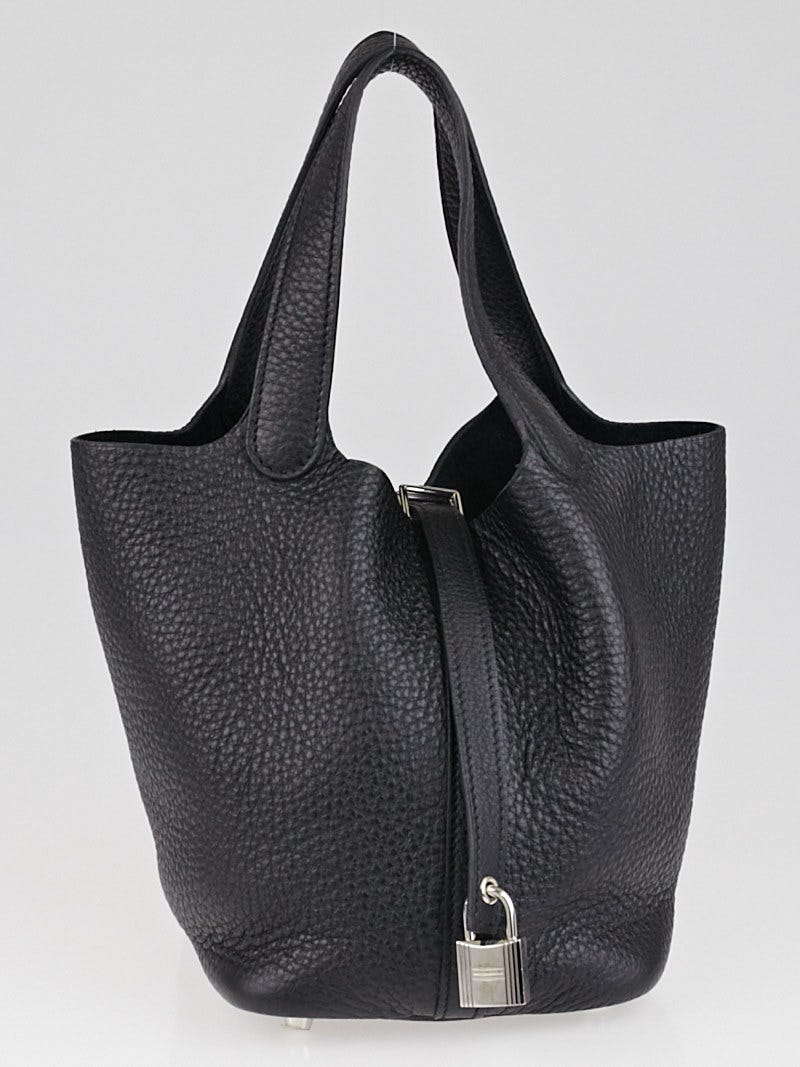 Hermes　Picotin Lock Monochrome bag PM　So-black　Black　Clemence leather　Black  hardware