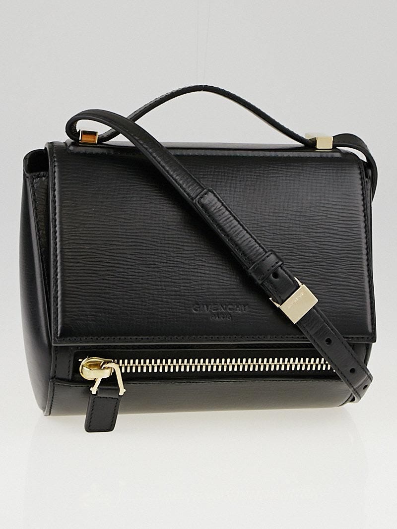 Givenchy Black Grained Leather Pandora Box Mini Crossbody Bag Yoogi's Closet