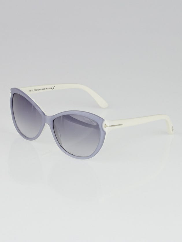 Tom Ford Grey/White Telma Soft Cat-Eye Sunglasses- TF325