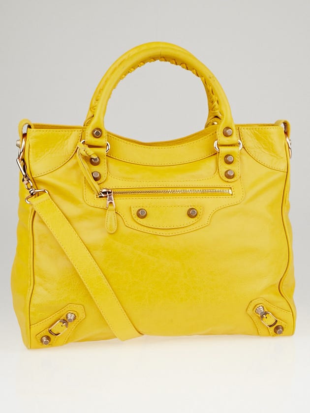 Balenciaga Mangue Lambskin Leather Giant 12 Rose Gold Velo Bag
